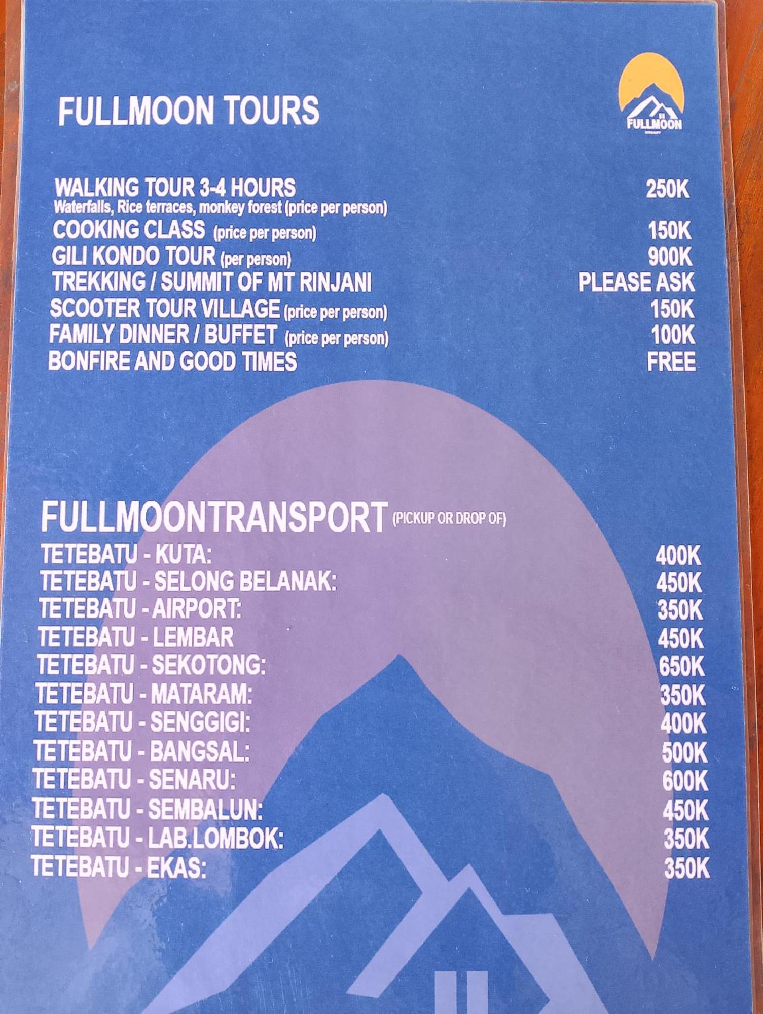 Tetebatu Fullmoon Hotel Eksteriør billede